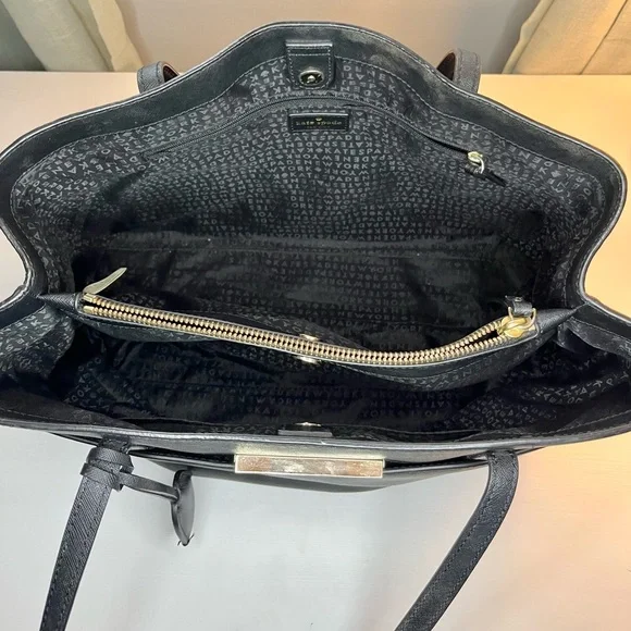 Kate Spade Maiden Way Saffiano Clarke Black Leather Large Tote Laptop Bag - Picture 6 of 12